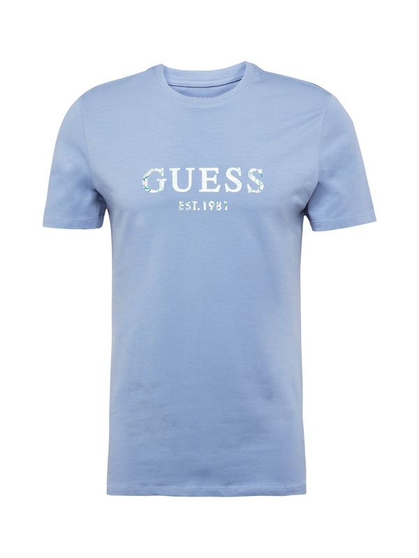 GUESS GUESS Majica  svetlo modra / svetlo siva / temno zelena / bela