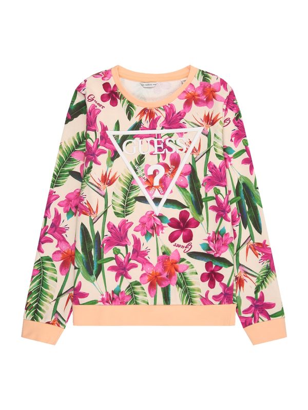 GUESS GUESS Majica  temno zelena / puder / temno roza / bela