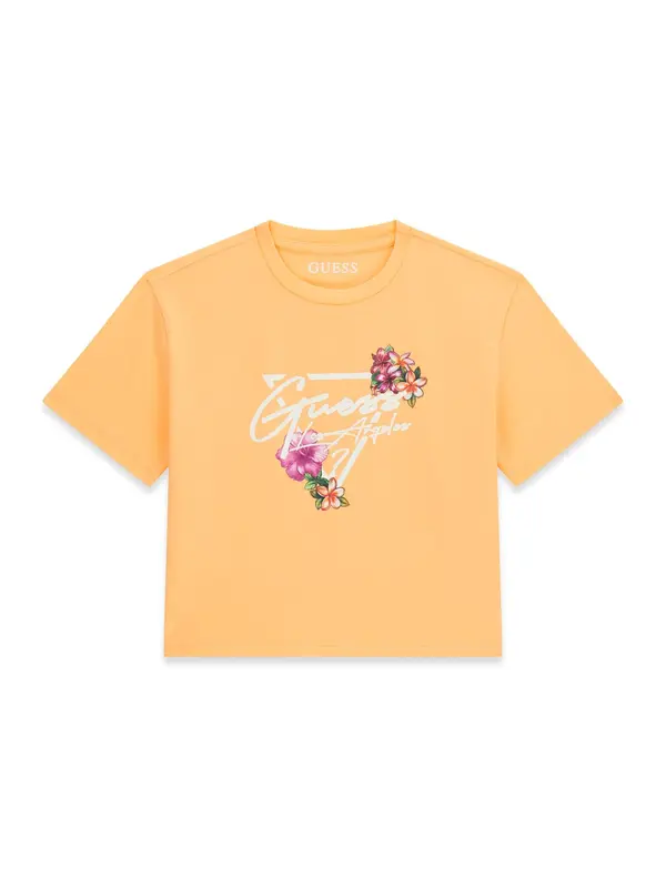 GUESS GUESS Majica  zelena / svetlo oranžna / magenta / bela