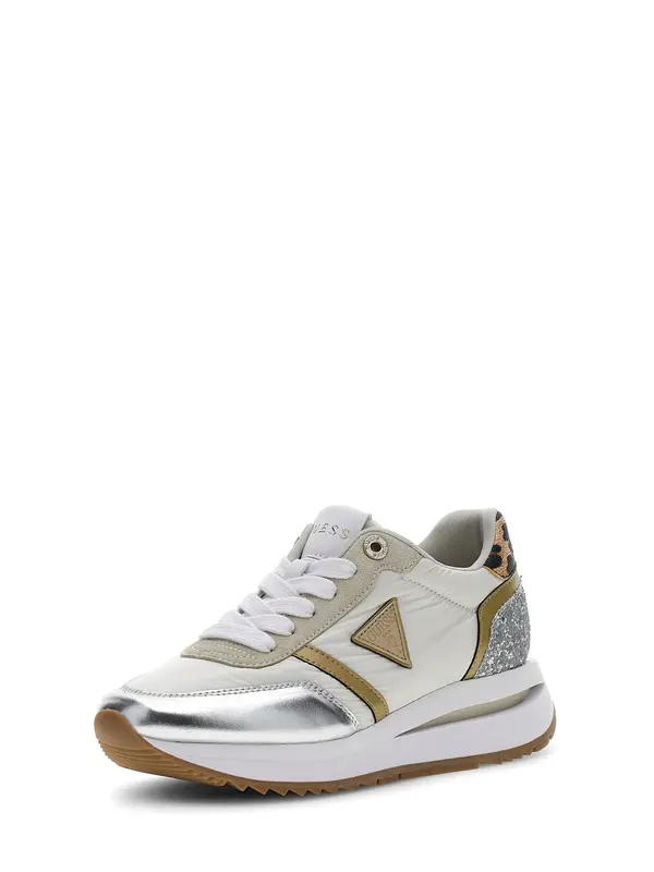 GUESS GUESS Nizke superge 'EAGAR2'  kamela / kit / srebrna / off-bela