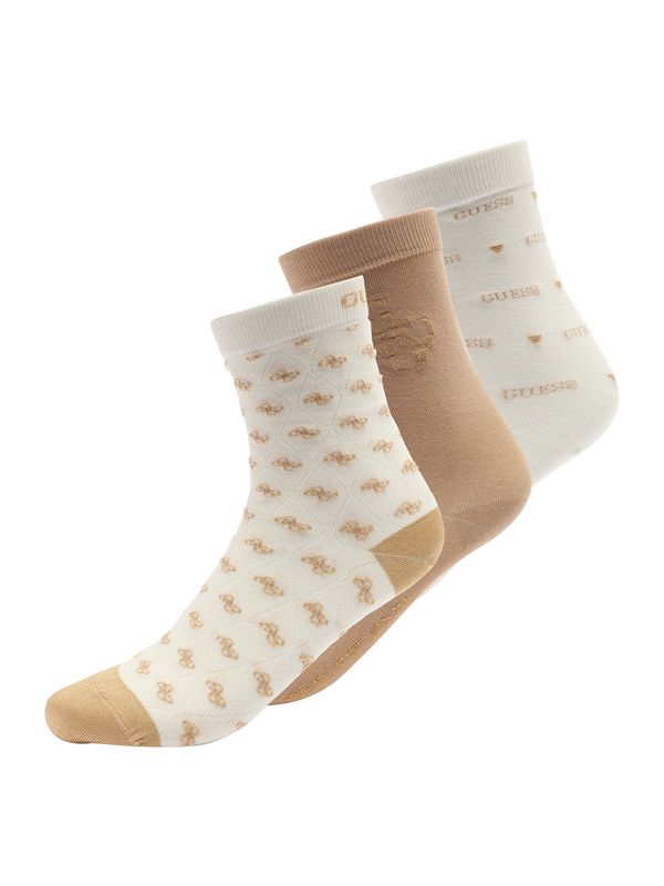 GUESS GUESS Nogavice  pesek / bela