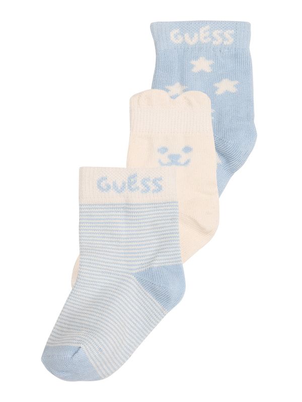 GUESS GUESS Nogavice  svetlo modra / off-bela