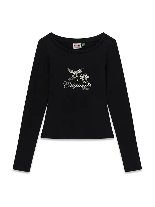 GUESS Originals GUESS Originals Majica  črna / bela