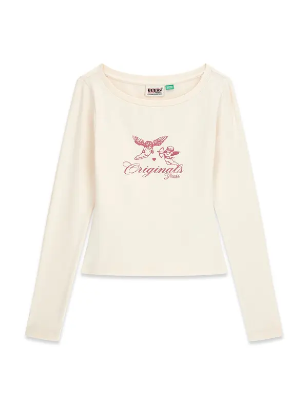 GUESS Originals GUESS Originals Majica  pesek / češnjevo rdeča