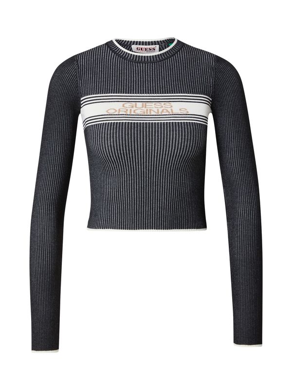 GUESS Originals GUESS Originals Pulover  temno bež / siva / črna / bela