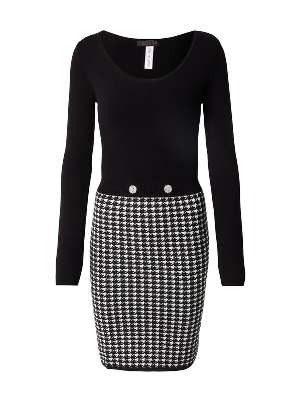 GUESS GUESS Pletena obleka 'Gabriella'  črna / bela