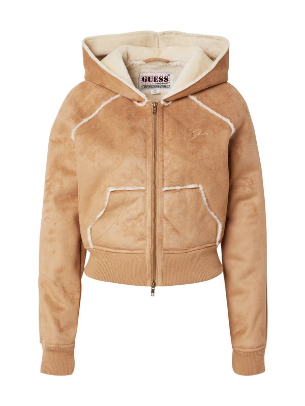 GUESS GUESS Prehodna jakna  ecru / svetlo rjava