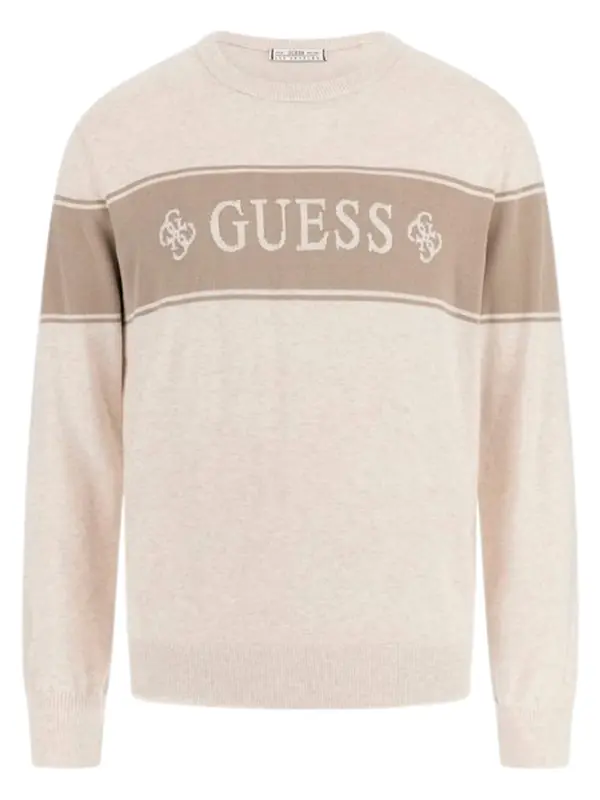 GUESS GUESS Pulover 'Geoffrey'  rjava / svetlo rjava