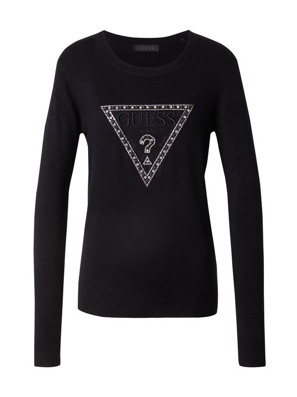 GUESS GUESS Pulover 'IVORY'  črna / srebrna