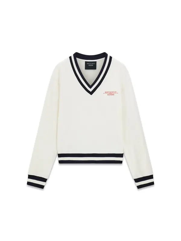 GUESS GUESS Pulover  marine / off-bela