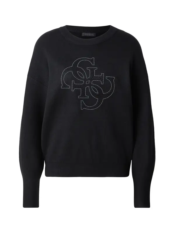 GUESS GUESS Pulover 'PARKER'  črna / srebrna