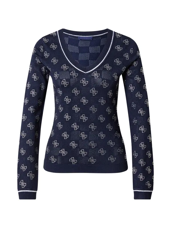 GUESS GUESS Pulover 'ROSIE'  temno modra / srebrna
