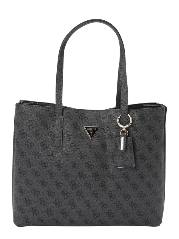 GUESS GUESS Ročna torbica 'MERIDIAN II GIRLFRIEND TOTE'  temno siva / črna