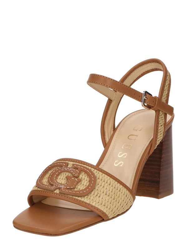 GUESS GUESS Sandali s paščki 'GANIKA'  rjava / volneno bela