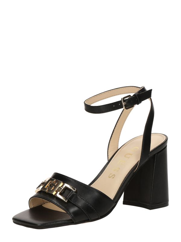 GUESS GUESS Sandali s paščki 'GRATO'  zlata / črna