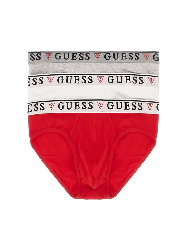 GUESS GUESS Spodnje hlačke 'BRIAN HERO'  pegasto siva / rdeča / črna / bela