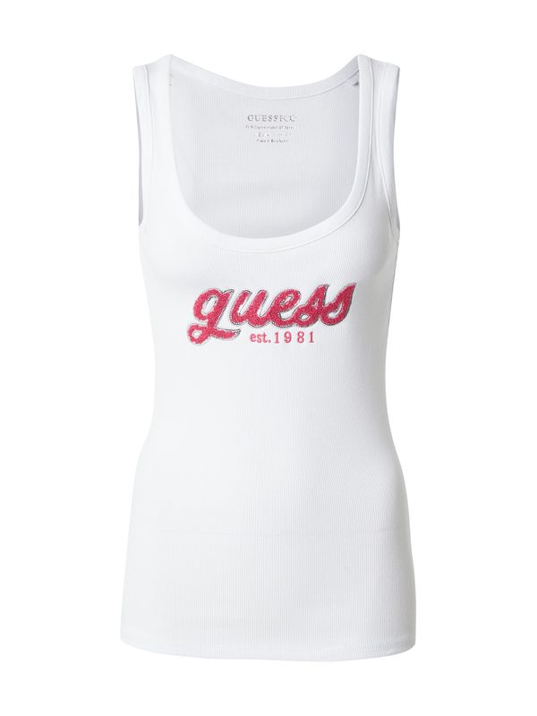 GUESS GUESS Top 'CHENILLE'  svetlo rdeča / bela