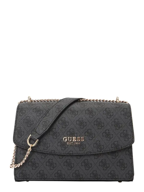 GUESS GUESS Torba za čez ramo 'CALISTA CONVERTIBLE XBODY FLAP'  grafit / črna