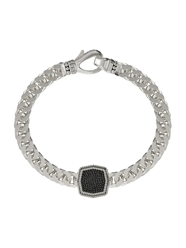 GUESS GUESS Zapestnica 'OCTAGON PAVE'  črna / srebrna