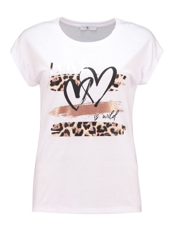 Hailys Hailys Majica 'Lo44rena'  rjava / brokat / črna / bela