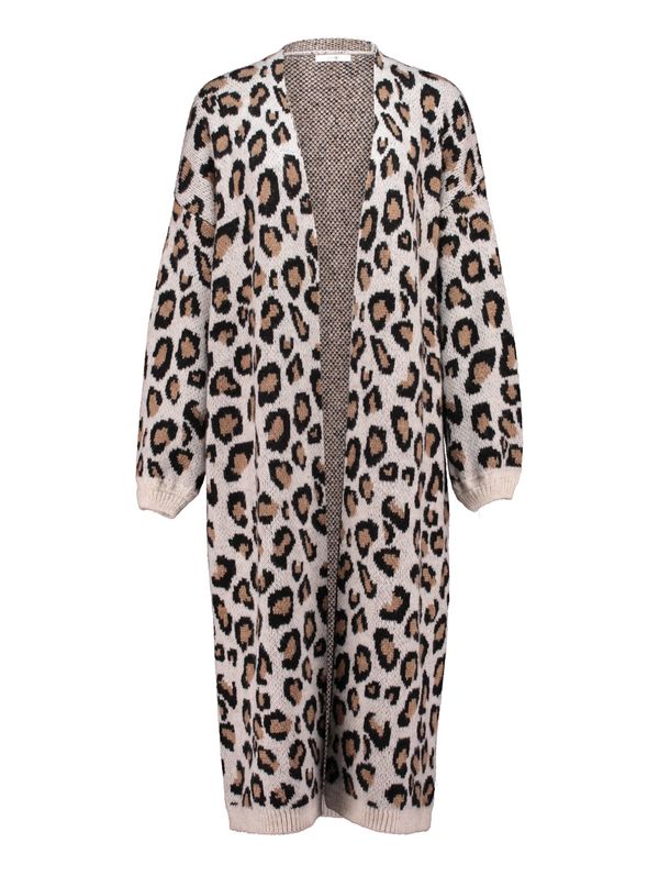 Hailys Hailys Pleten plašč 'Au44ri'  šampanjec / rjava / črna