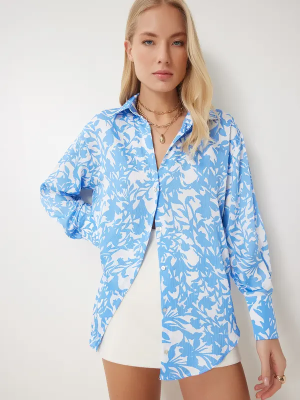 Happiness İstanbul Happiness İstanbul Bluza  kremna / svetlo modra
