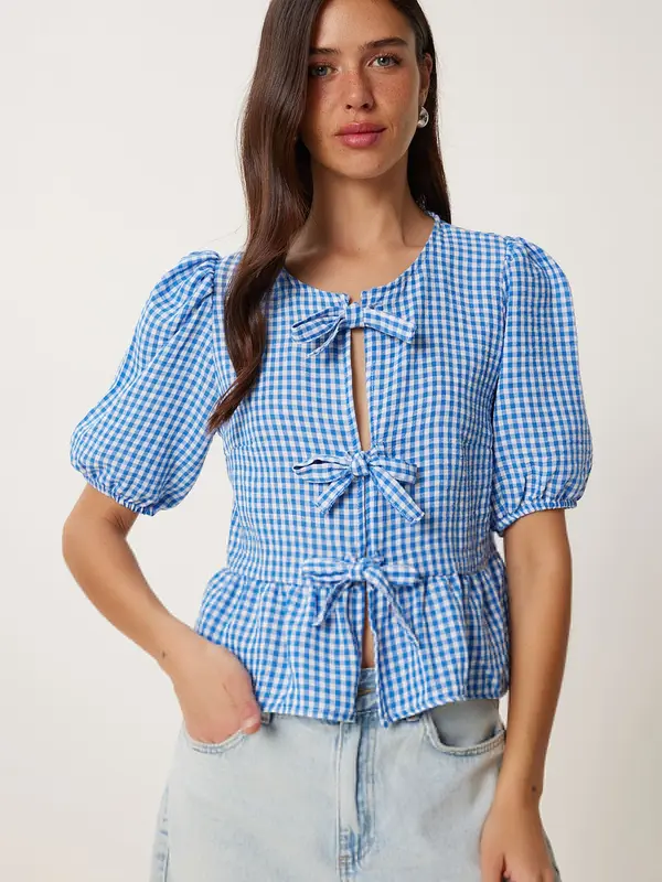 Happiness İstanbul Happiness İstanbul Bluza  modra / progasto modra / bela