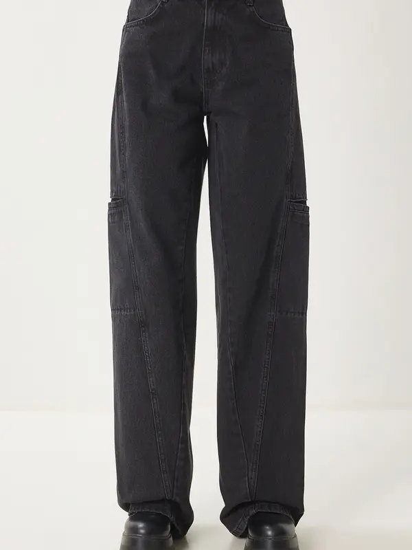 Happiness İstanbul Happiness İstanbul Kargo kavbojke  črn denim