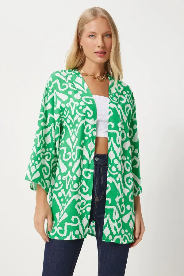 Happiness İstanbul Happiness İstanbul Kimono  ecru / zelena