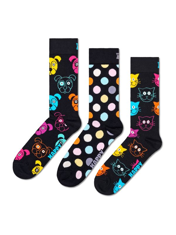 Happy Socks Happy Socks Nogavice 'Classic Dog'  mornarska / rumena / roza / bela