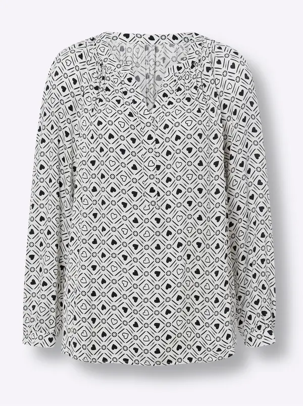 heine heine Bluza  črna / bela