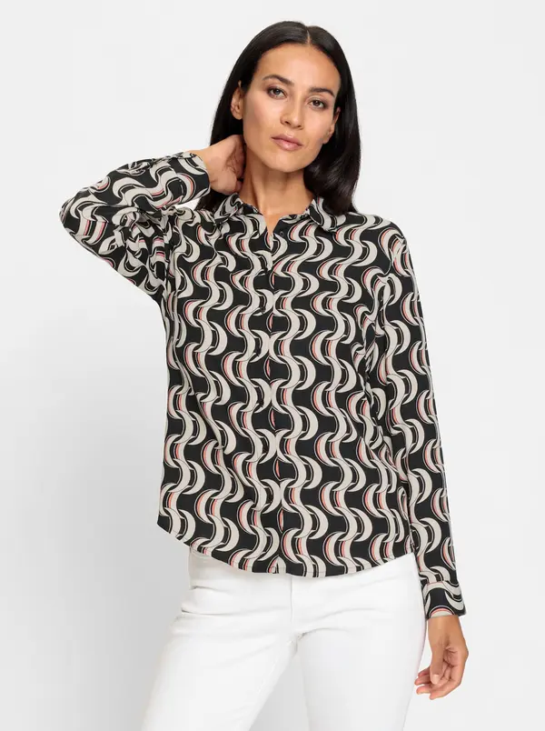 heine heine Bluza  korala / črna / bela