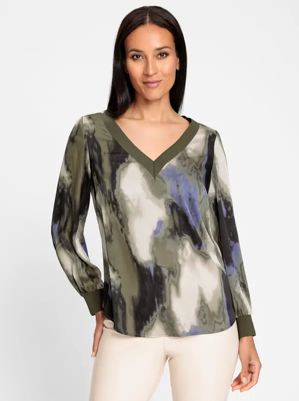 heine heine Bluza  kremna / modra / kaki
