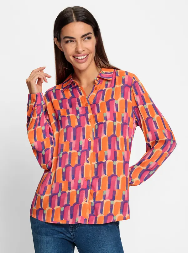 heine heine Bluza  lila / oranžna / fuksija