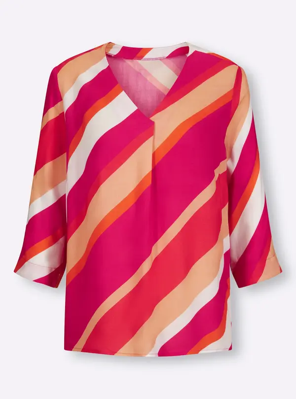 heine heine Bluza  marelica / temno roza / bela