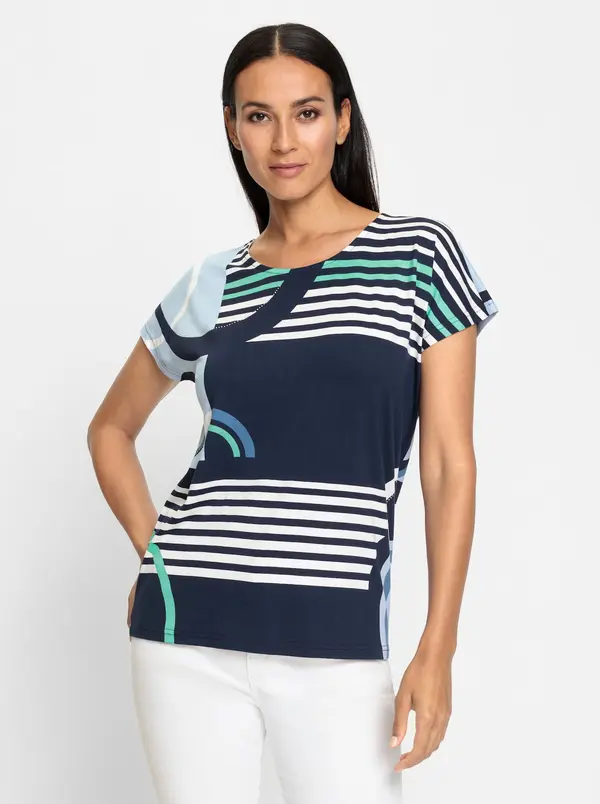heine heine Majica  marine / turkizna / pastelno modra / bela