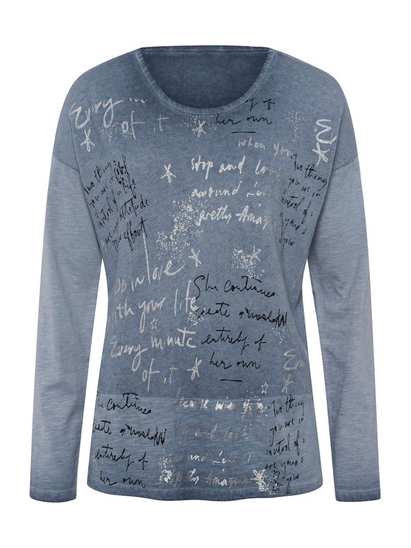 heine heine Majica  modra / črna / srebrna