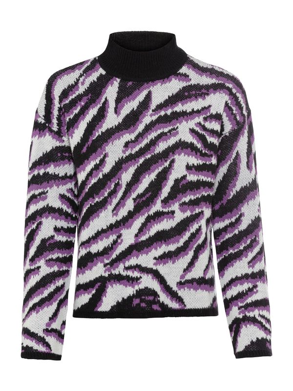 heine heine Pulover  lila / črna / bela
