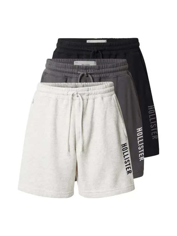 HOLLISTER HOLLISTER Hlače  temno siva / pegasto siva / črna