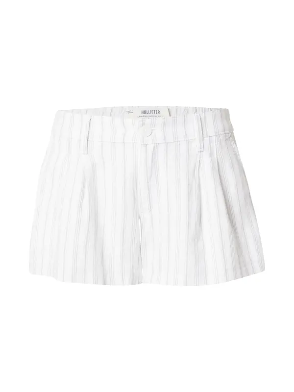 HOLLISTER HOLLISTER Hlače z naborki 'LIVVY'  siva / bela
