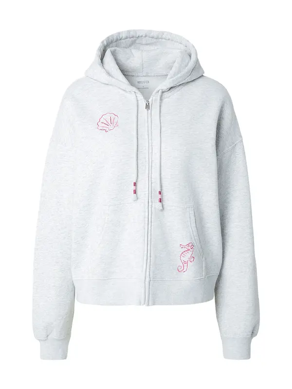 HOLLISTER HOLLISTER Jopa na zadrgo 'IBIZA SUNRISE'  svetlo siva / magenta / svetlo roza