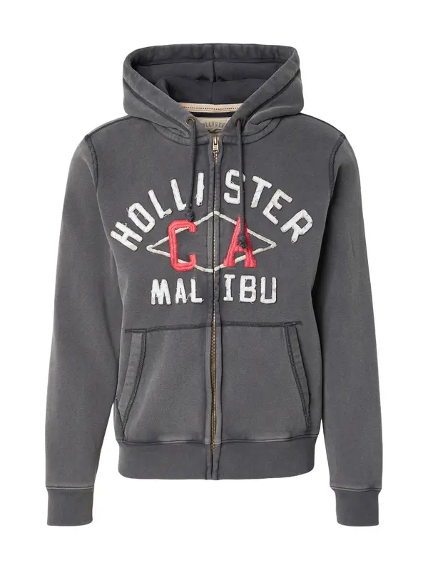 HOLLISTER HOLLISTER Jopa na zadrgo  rdeča / črna / bela