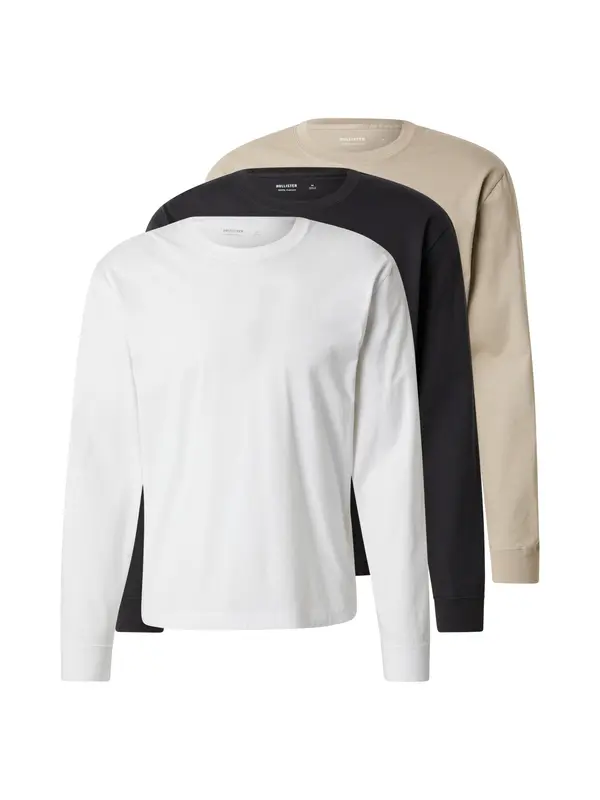 HOLLISTER HOLLISTER Majica  bež / črna / bela
