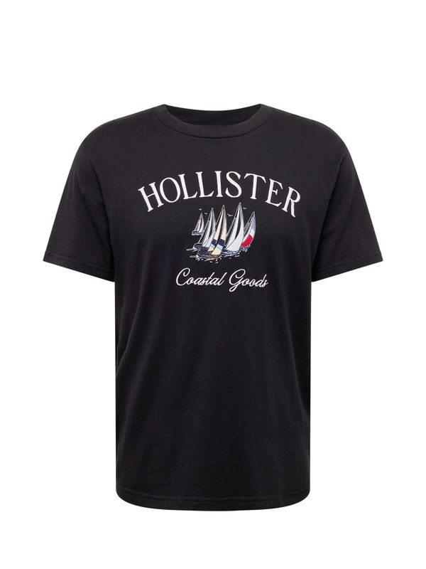 HOLLISTER HOLLISTER Majica 'COASTAL'  svetlo modra / svetlo siva / črna / bela