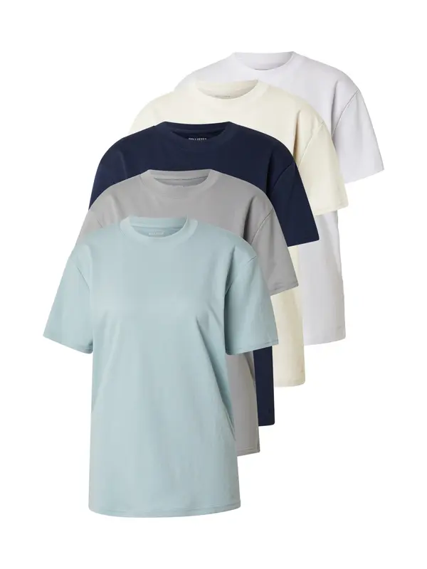 HOLLISTER HOLLISTER Majica  ecru / mornarska / nebeško modra / siva / bela