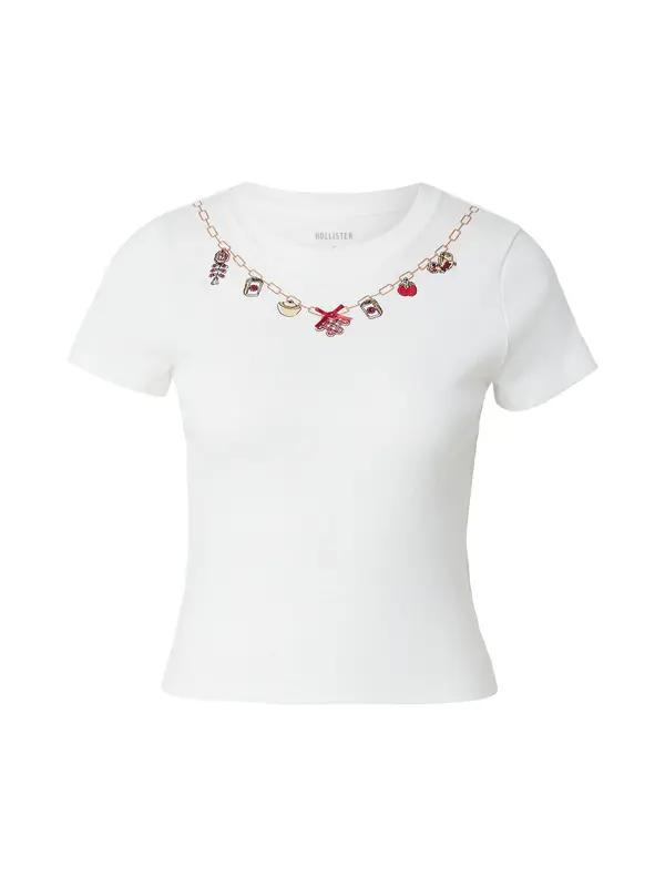 HOLLISTER HOLLISTER Majica  kremna / kamela / rdeča / bela