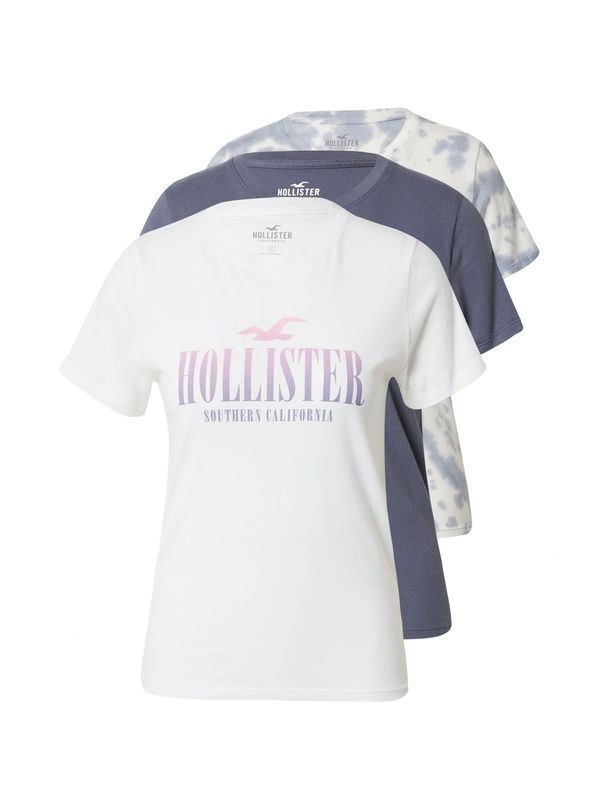 HOLLISTER HOLLISTER Majica  marine / golobje modra / bela / volneno bela