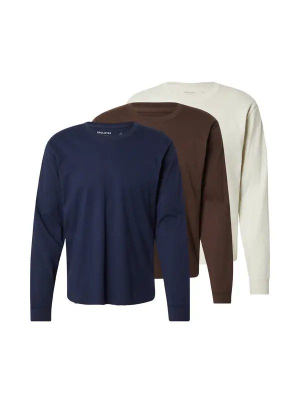 HOLLISTER HOLLISTER Majica  mornarska / rjava / bela