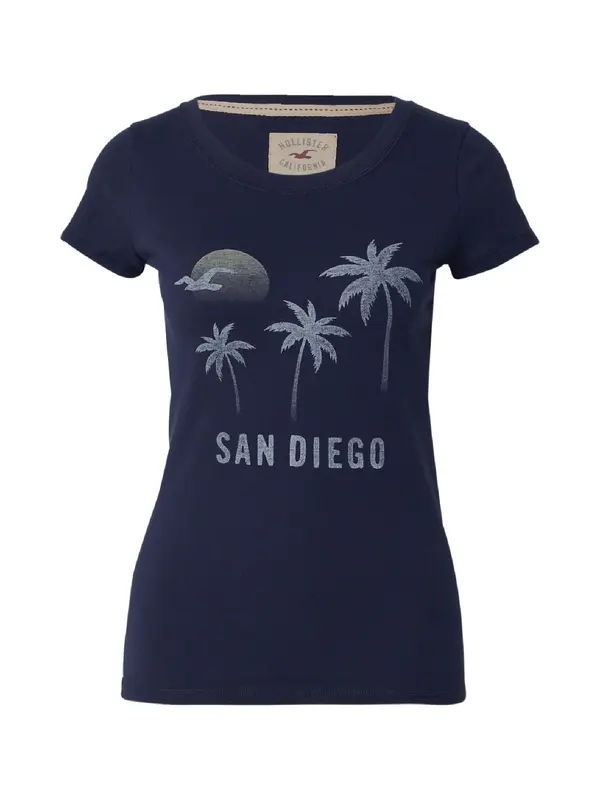 HOLLISTER HOLLISTER Majica  mornarska / svetlo modra / svetlo zelena