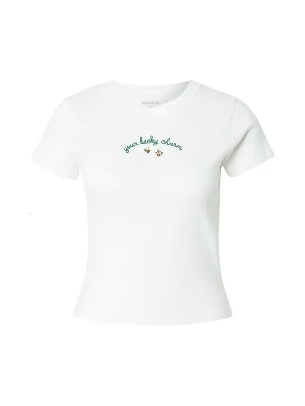 HOLLISTER HOLLISTER Majica 'PATRICKS'  zelena / bela
